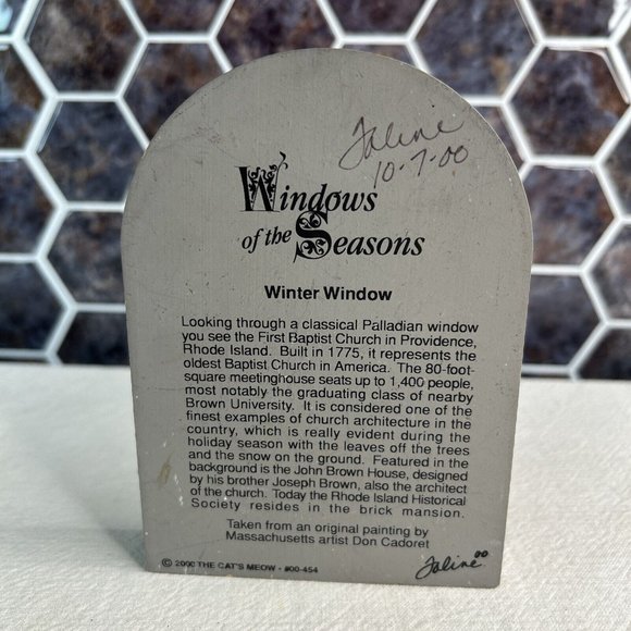 Cat's Meow 2000 Windows of the Seasons - Winter Window - Hand Signed Blemishes* - Picture 4 of 6
